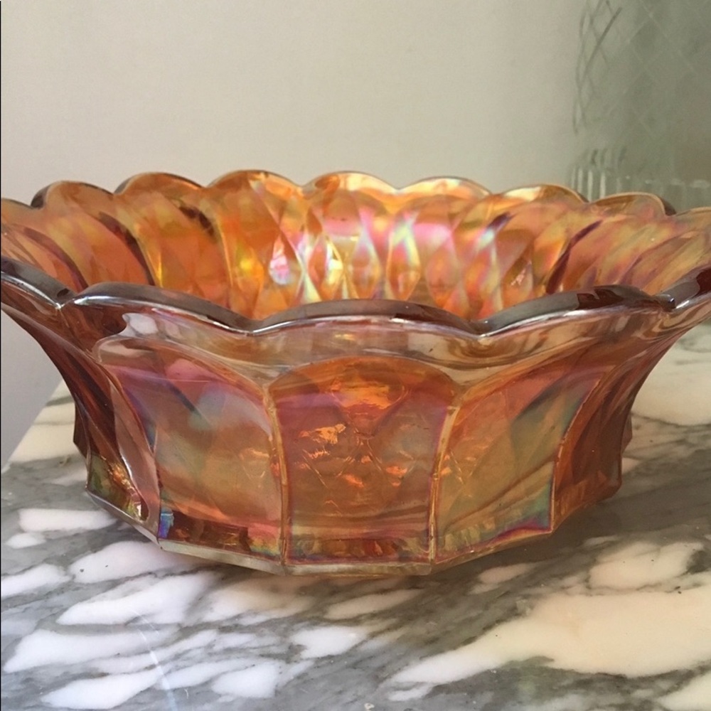 Vintage carnival glass bowl